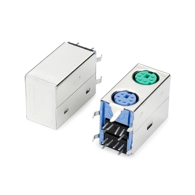 MINI DIN双层上绿下紫