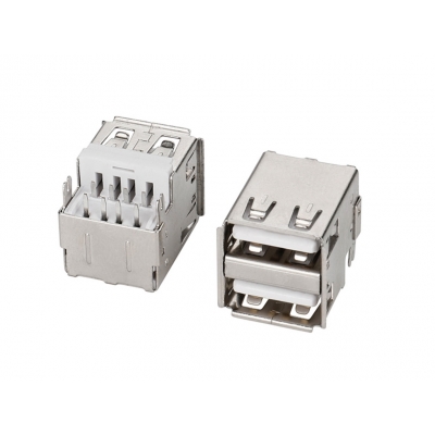 USB 2,0-AF双层沉板白胶铁卷边