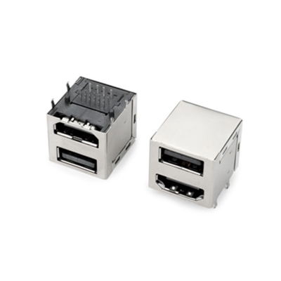 USB2.0AF+HDMI双层90度 插板式