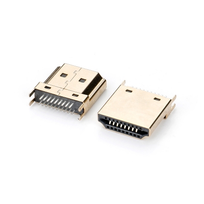HDMI 公头，铁壳镀金