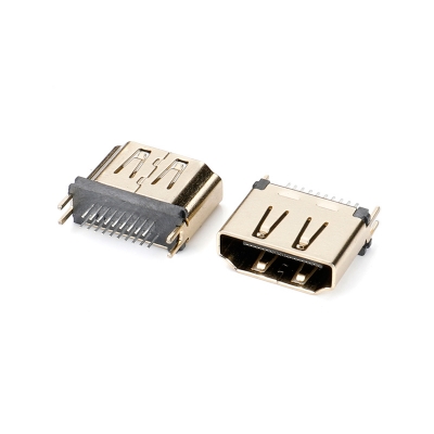 HDMI 180度夹板式，外壳镀金，黑胶