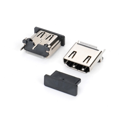 HDMI AF 19P(13mm) LCP料 端子镀金GF 脚宽 铁壳镀镍